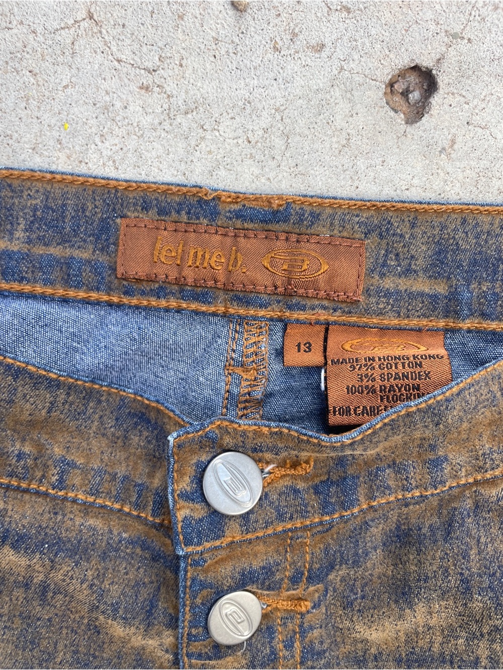 Bongo RARE Vintage Y2K Mud Wash Flocked Western Low Rise Flare Jeans - Picture 3 of 5